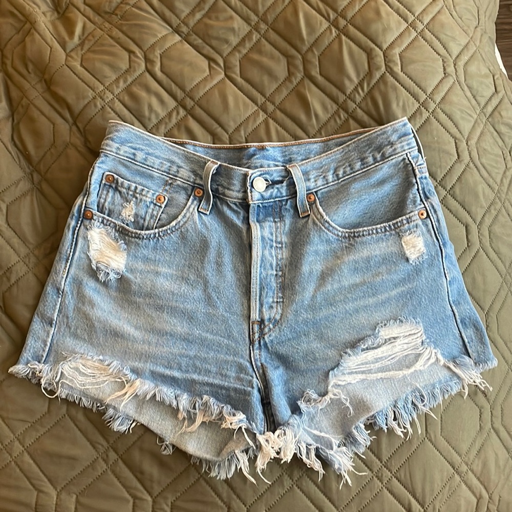 501 Levi Denim Shorts, 27, High Waisted